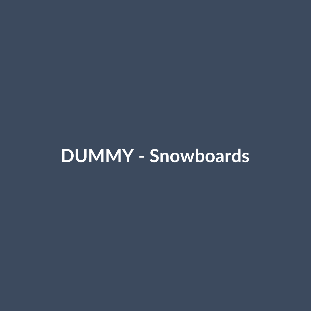 DUMMY Snowboards